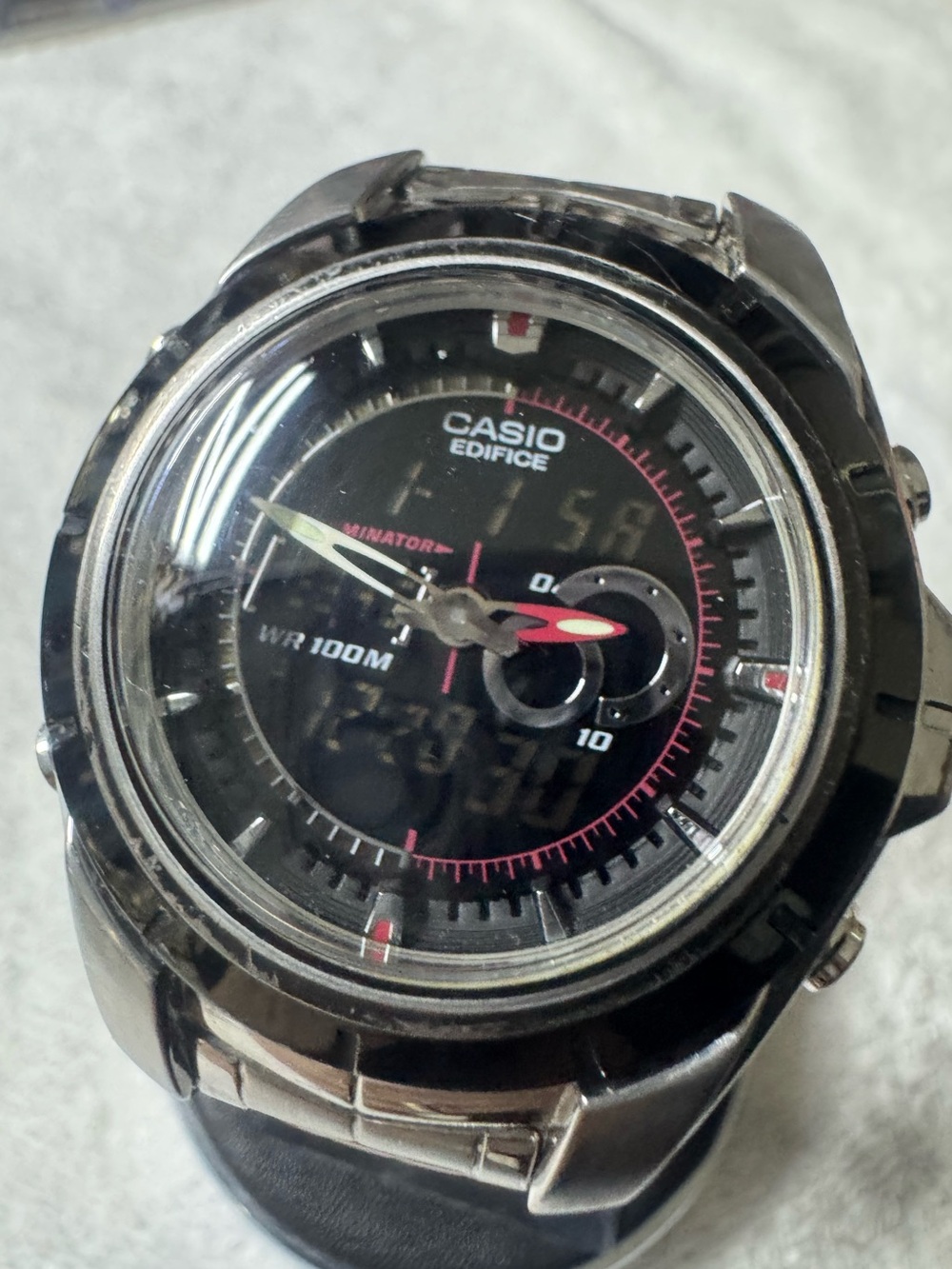 Casio Edifice Black Watch with Pink Accents